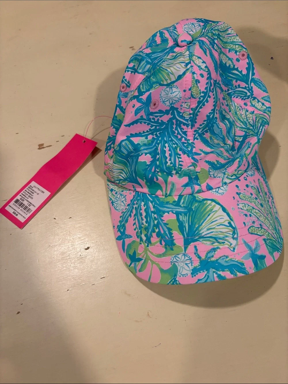 Lilly Pulitzer Pink & Teal Tropical Print Baseball Cap